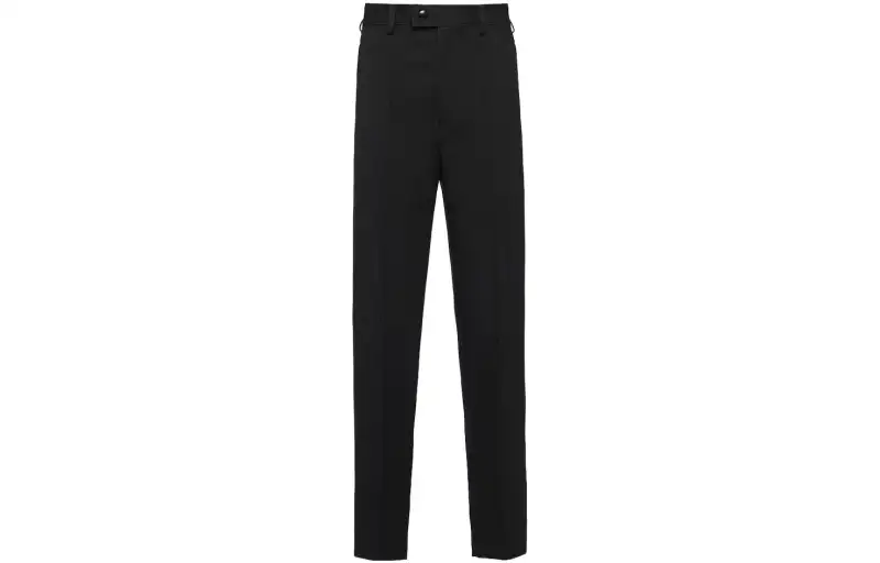 PRADA Casual Pants Men's Black Moderate Straight Fit Pants