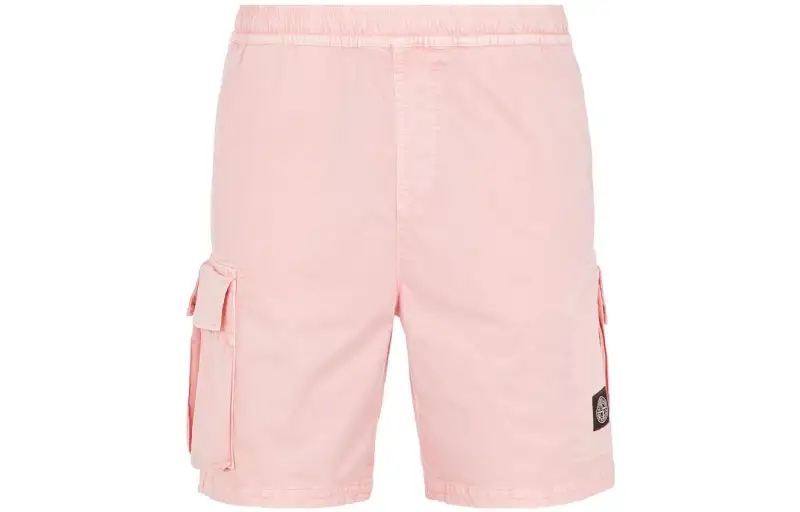 STONE ISLAND Cargo Shorts Men's Pink Moderate
