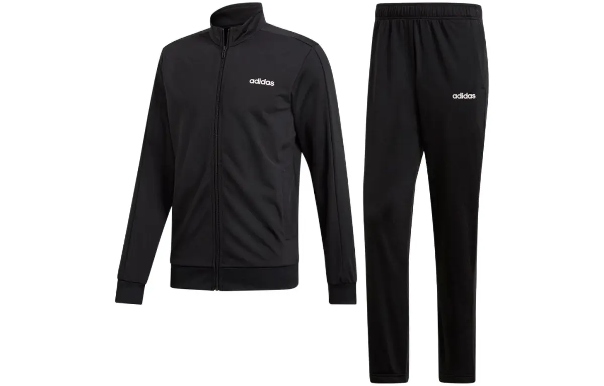 Adidas Casual Sportswear Sets Men's Black Stand Collar Moderate