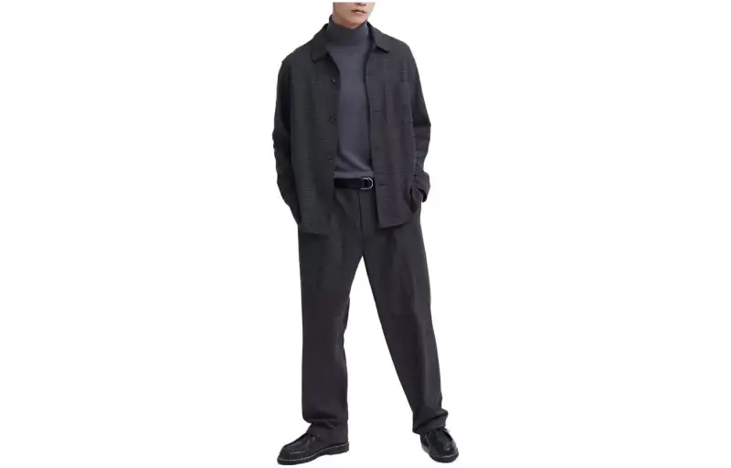 UNIQLO Casual Pants Men's Dark Gray Moderate Wide Leg Pants