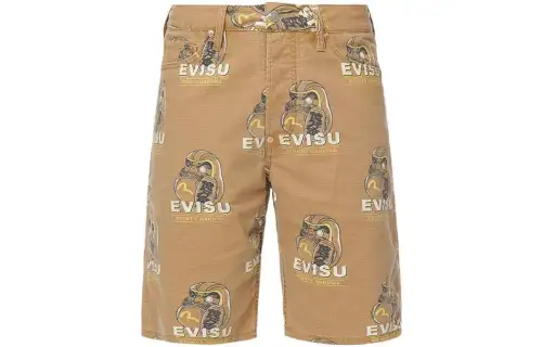EVISU Casual Shorts Men's Khaki Moderate
