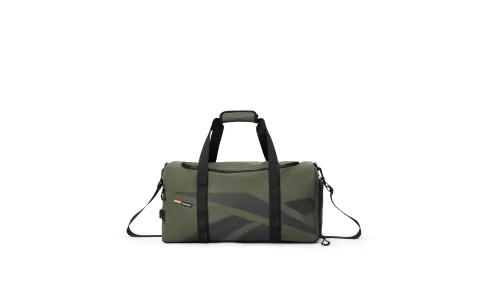 Reebok Artificial Leather Handbag, Crossbody Bag, Travel Bag, Gym Bag Medium Unisex White/black/grey green