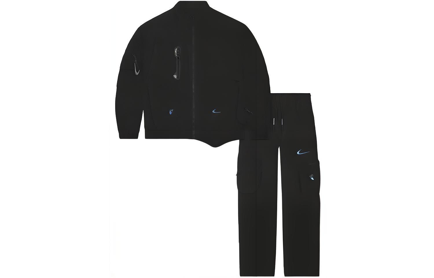 Nike X x off-white FW22 asymmetric hem waterproof functional sports suit men's black