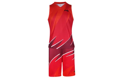 Li Ning Basketball Collection Set Casual Sportswear Men's Dark Berry Red