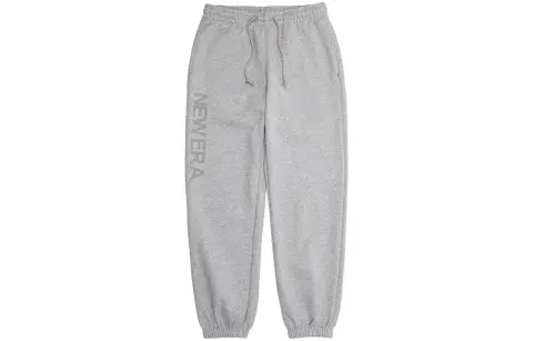 New Era FW23 Letter Logo Fleece Lined Thermal Elastic Cuff Casual Pants Unisex