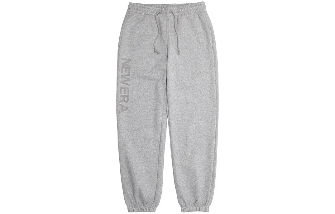 New Era FW23 Letter Logo Fleece Lined Thermal Elastic Cuff Casual Pants Unisex