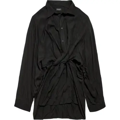 Balenciaga Long Sleeved Dress Slim Fit Women's Black