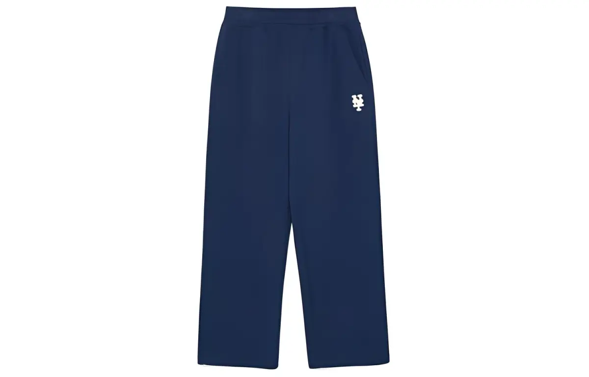 MLB New York Mets Casual Pants Unisex Marine Blue Moderate Wide Leg Pants