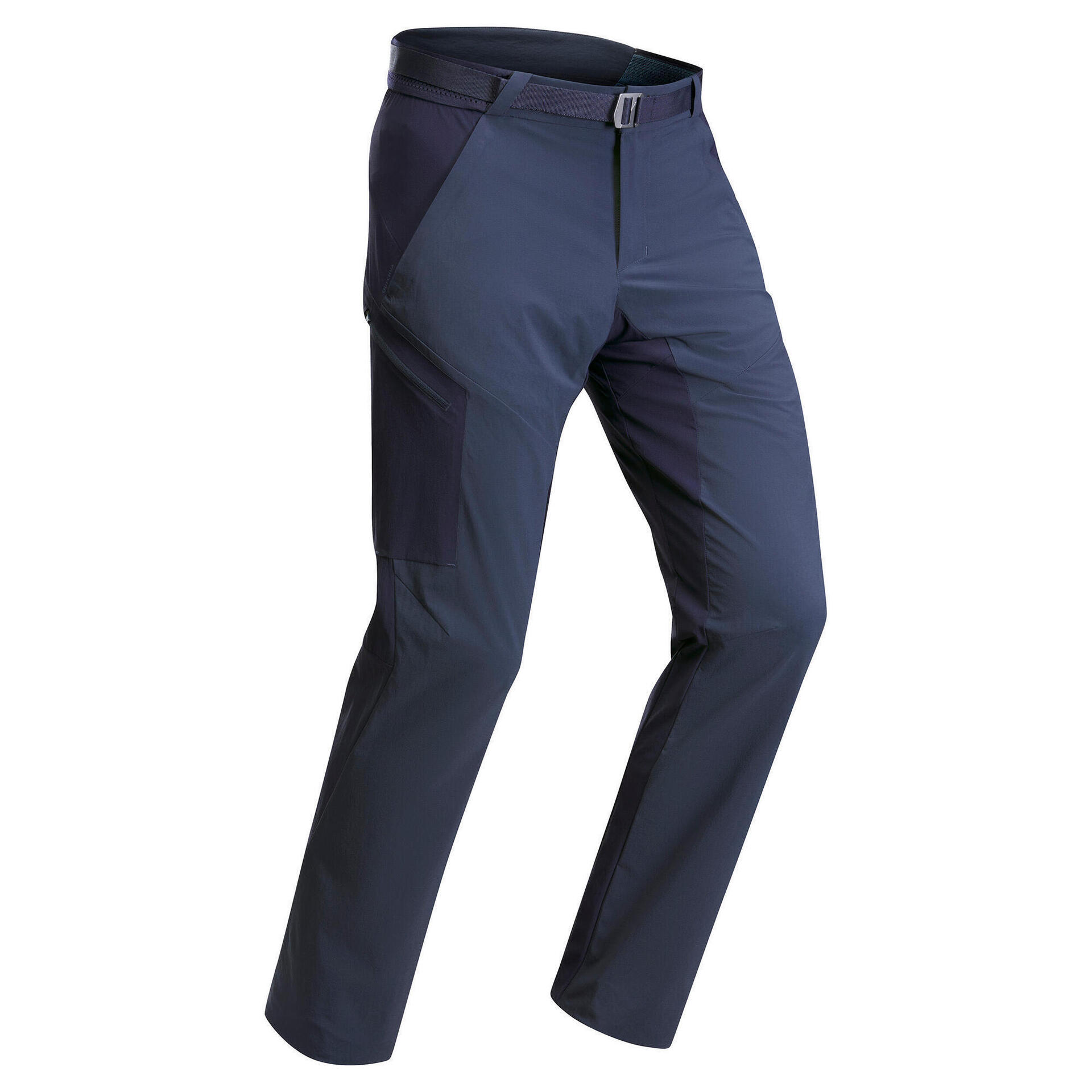 Decathlon DECATHLON MH500 solid color thin and breathable outdoor hiking soft shell elastic quick-drying pants for men blue