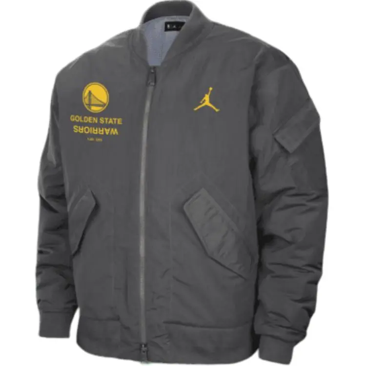Nike x NBA Golden State Warriors Jordan Jackets & Coats Men's Medium Gray/Slate Blue/Amaro Yellow