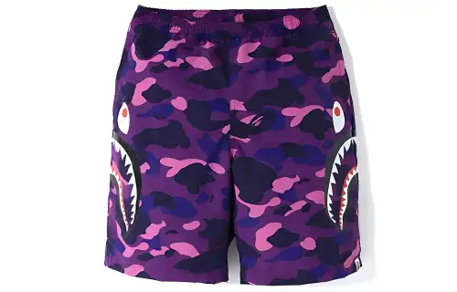 Bape Color Camo Side Shark Beach Shorts