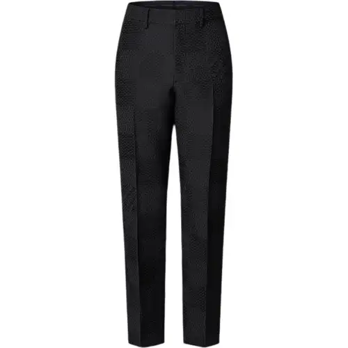 LOUIS VUITTON Jacquard Damier Wool-Silk Blend Cigarette Pants