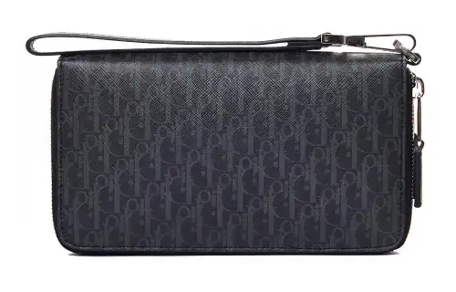 DIOR Coated Canvas Clutch Mini Men's Black
