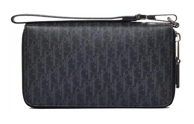 DIOR Coated Canvas Clutch Mini Men's Black
