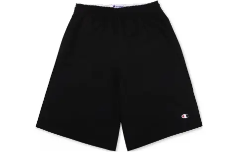 Champion Men's Logo Embroidered Cotton Jersey 9'' Shorts Black