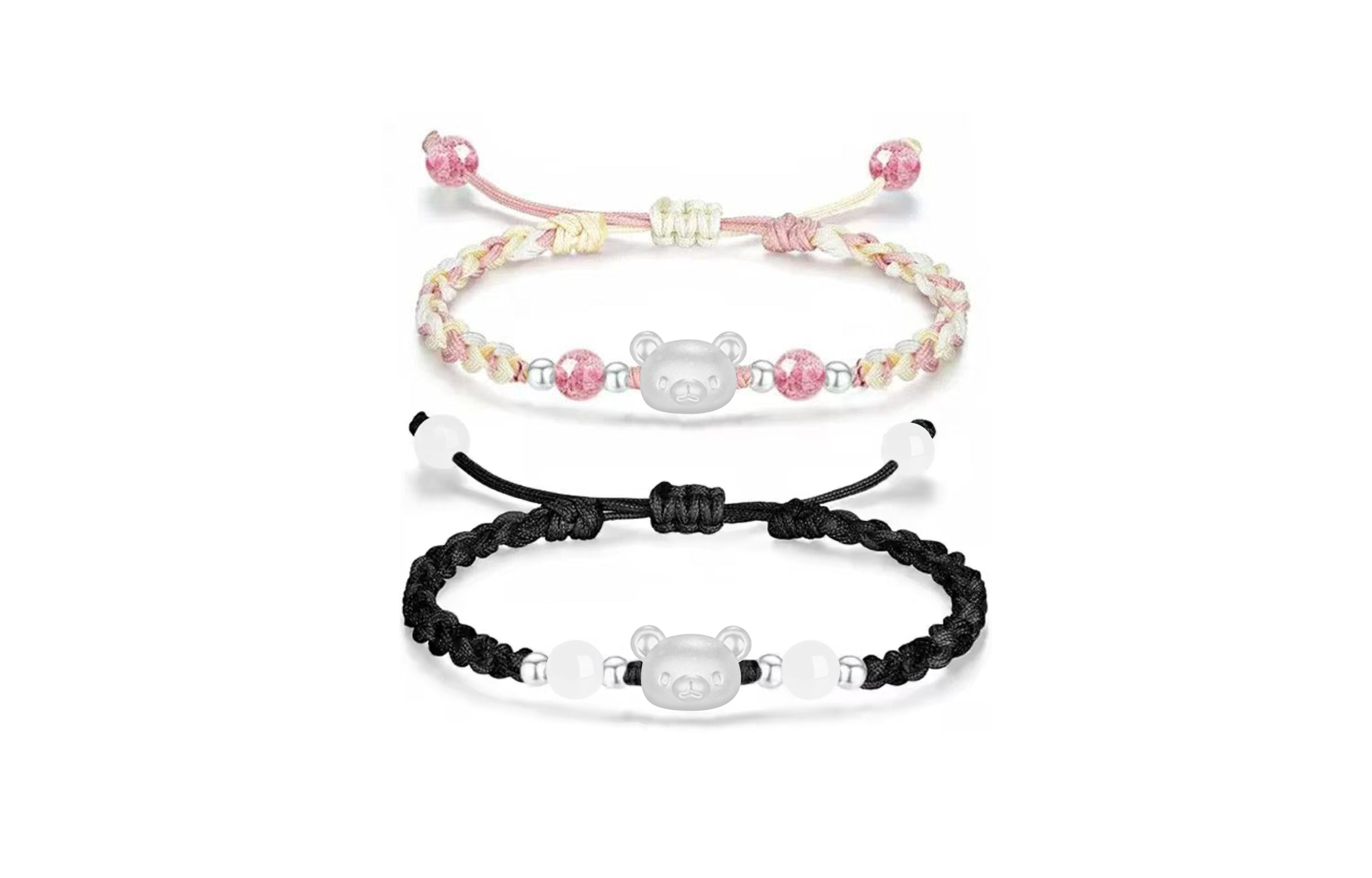 Cute sophisticated brand jewelry, small design universal bracelet for men and women, with little bears, Chinese style, light luxury style, high-quality style, silver 999 sample, for beloved