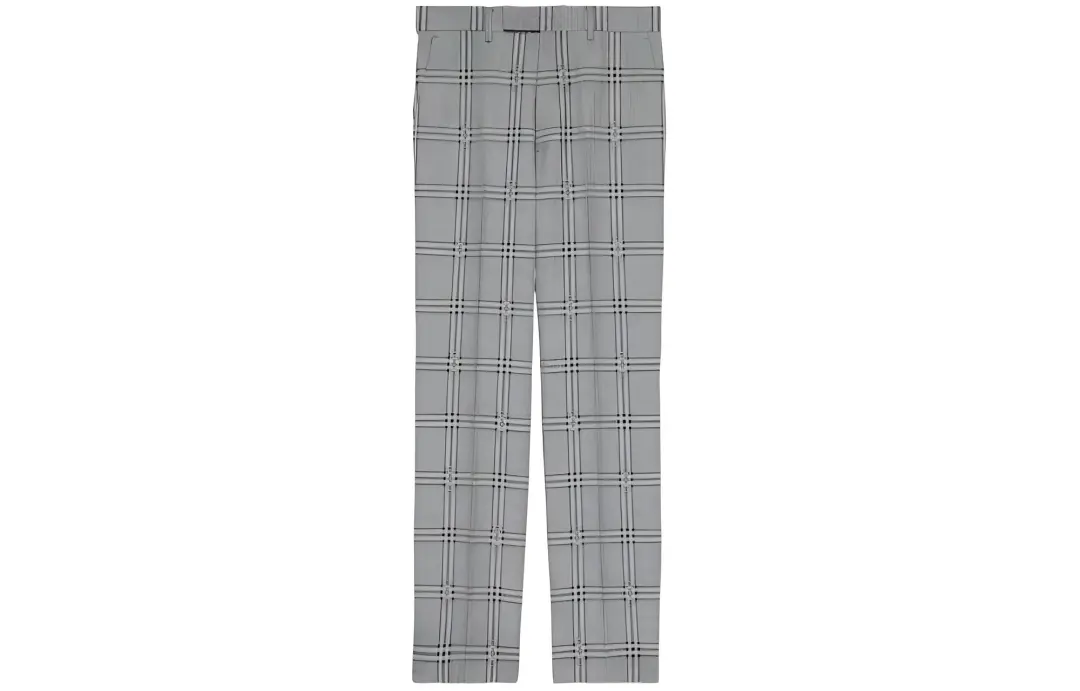 GUCCI Horsebit Check Tailored Wool Trousers