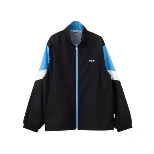 FILA Trench Coats Men's Black Stand Collar Moderate Other