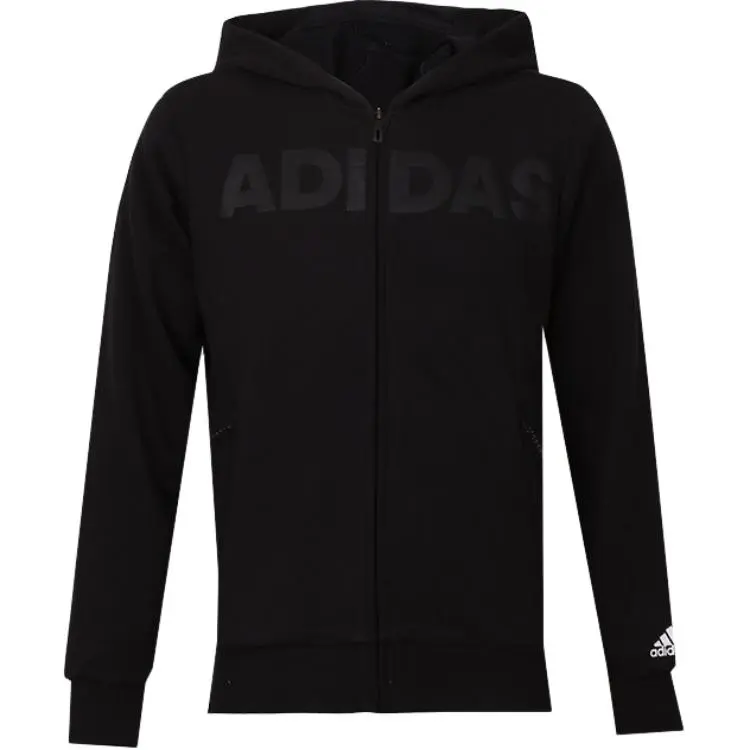 Adidas Jackets Men's Black Hooded Moderate Straight Fit