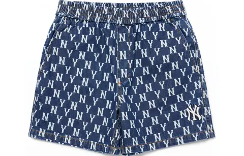 MLB Monogram Denim Shorts Unisex Blue Moderate