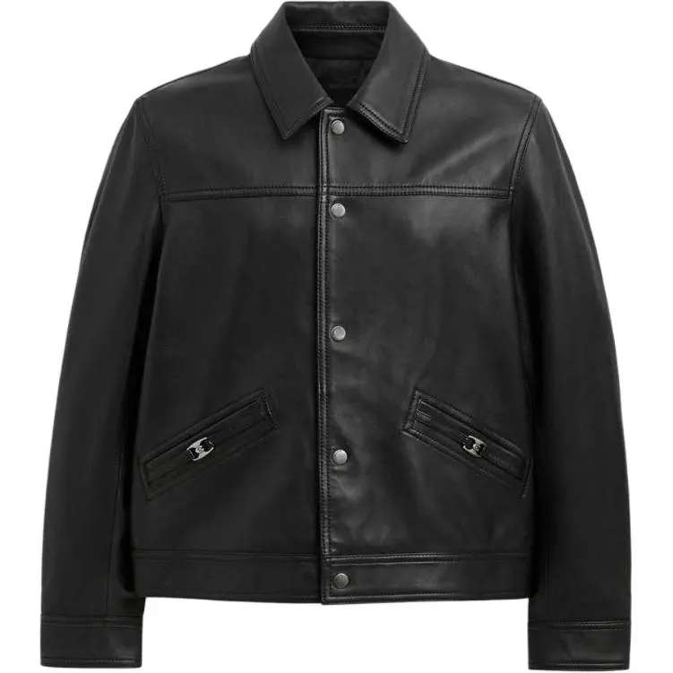COACH Leather Jacket Men's Black