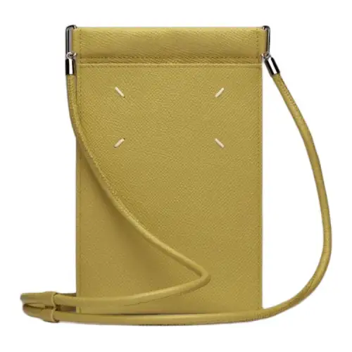 Maison Margiela Calfskin Cell Phone Pouch Unisex Yellow