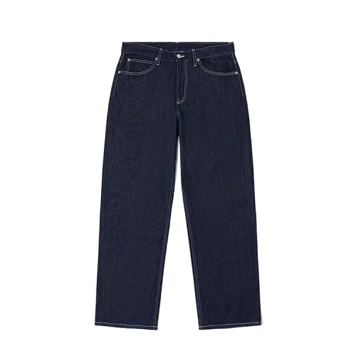 Lee EasyRider601 loose mid-rise imitation linen ultra-light jeans for men, washed