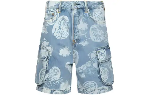 EVISU Denim Shorts Men's Denim Blue