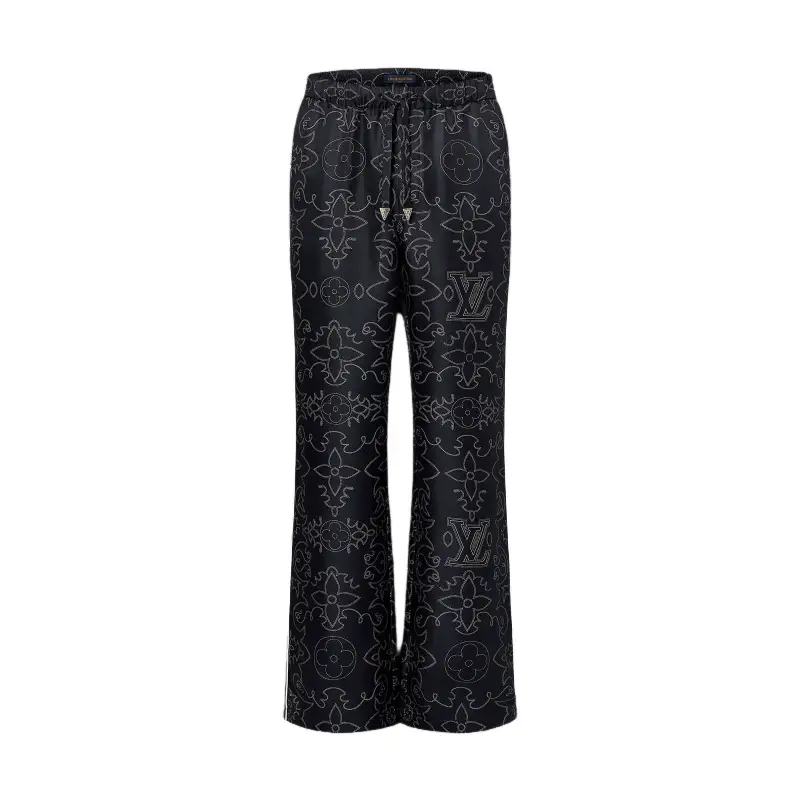 LOUIS VUITTON Printed Silk Pyjama Pants
