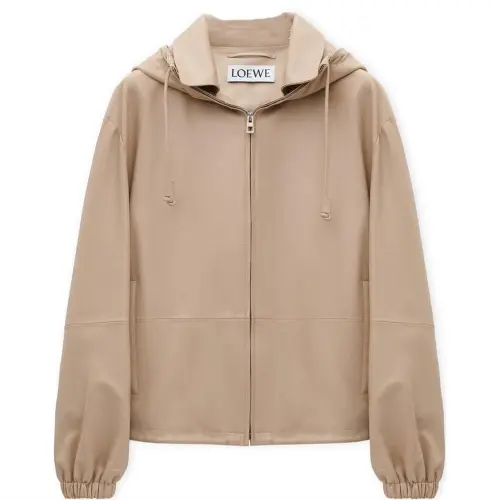 LOEWE SS25 Leather Jacket Men's Light Beige