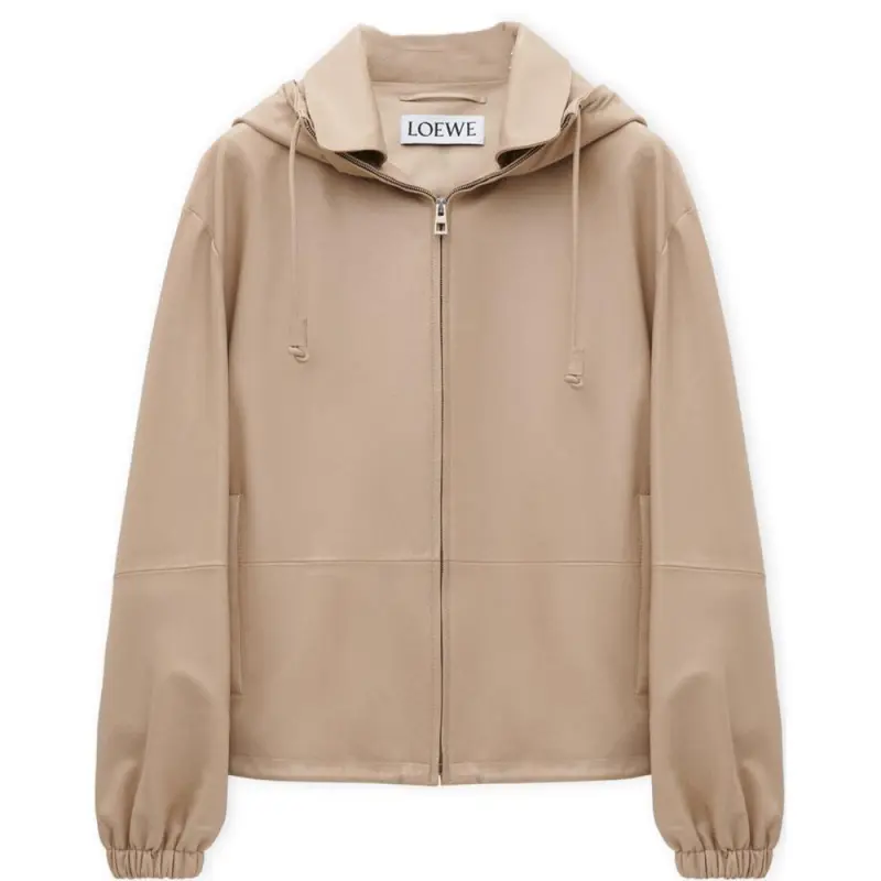 LOEWE SS25 Leather Jacket Men's Light Beige