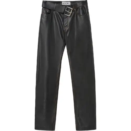 LOEWE FW24 Leather Pants Men's Black