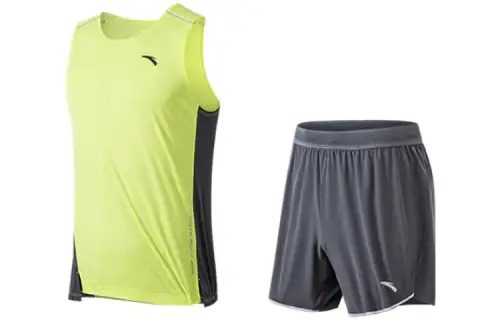 Anta Running Collection SS22 Running Clothing Sets Men's Lemon Gray/Wax Gray
