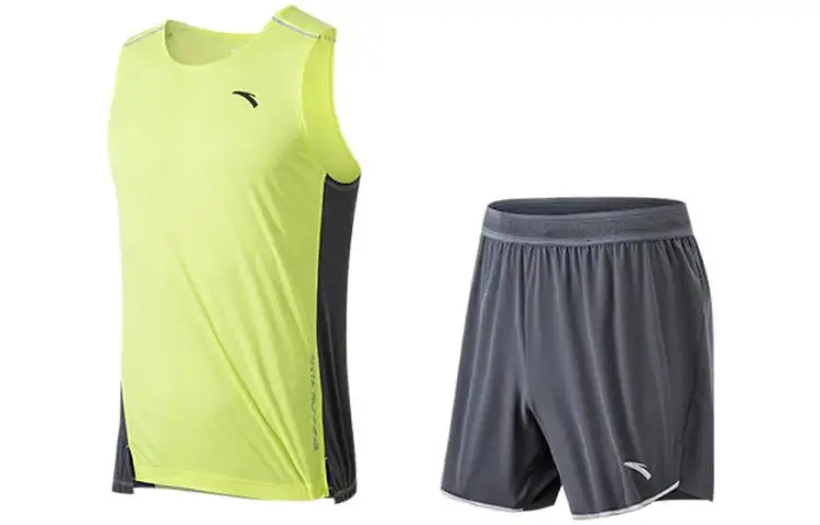 Anta Running Collection SS22 Running Clothing Sets Men's Lemon Gray/Wax Gray