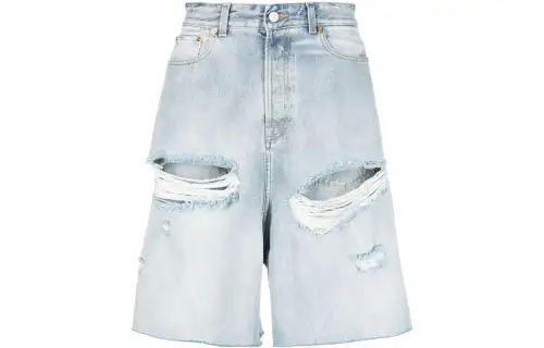 Vetements Denim Shorts Unisex Light Blue Moderate