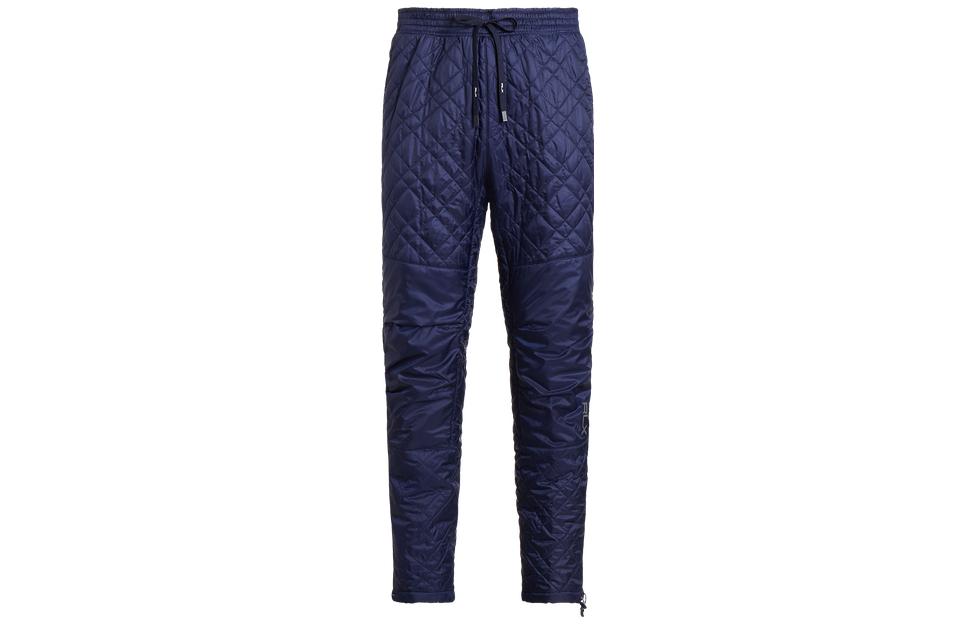 Polo Ralph Lauren FW23 solid color quilted waterproof casual cotton pants for men, navy blue
