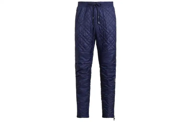Polo Ralph Lauren FW23 solid color quilted waterproof casual cotton pants for men, navy blue