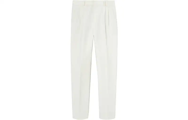 Loro Piana Casual Pants Men's White Moderate Straight Fit Pants