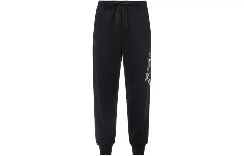 EVISU Casual Pants Men's Black Moderate Cuffed Pants