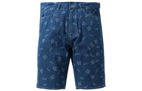 A BATHING APE Shark Series Denim Shorts Men's Indigo