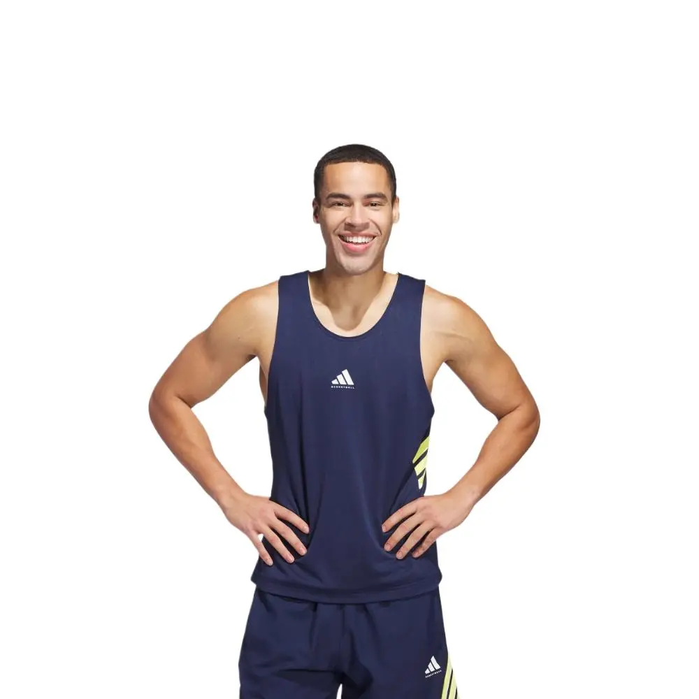 Adidas Tank Top Men's Dark Indigo Pure Sulfur Yellow