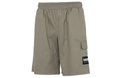 PUMA Casual Shorts Men's Vetiver Gray Moderate Straight Fit Pants
