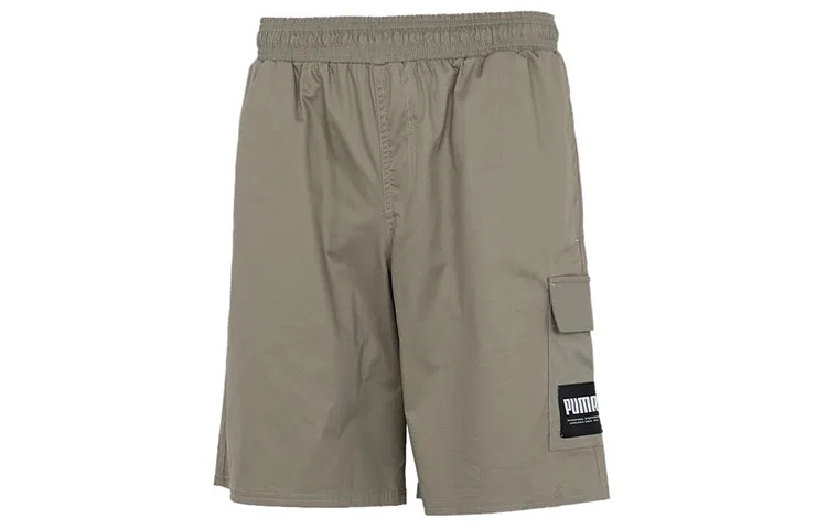 PUMA Casual Shorts Men's Vetiver Gray Moderate Straight Fit Pants