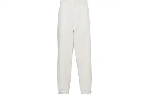 PRADA Casual Pants Men's White Moderate Wide Leg Pants