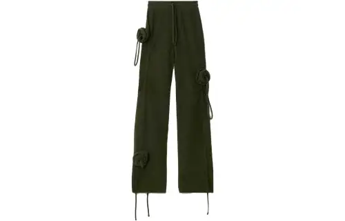 Rose drawstring wool trousers