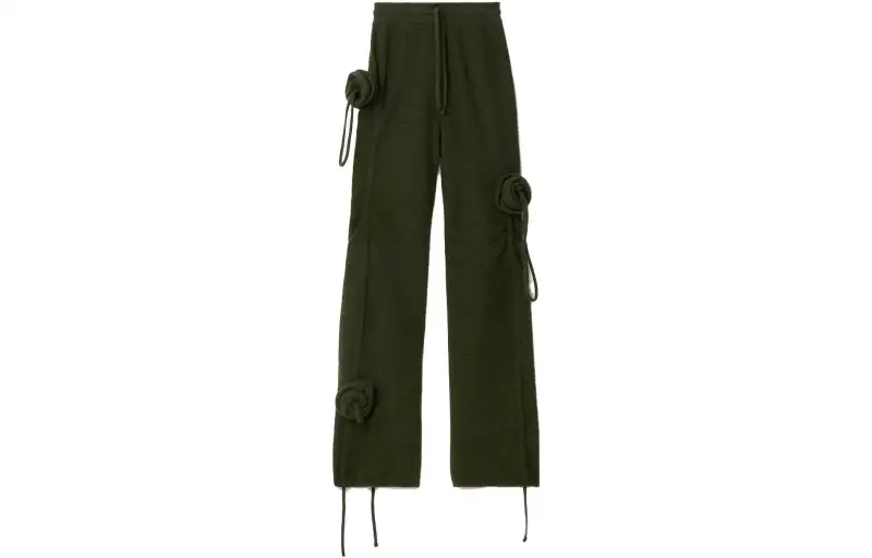 Rose drawstring wool trousers