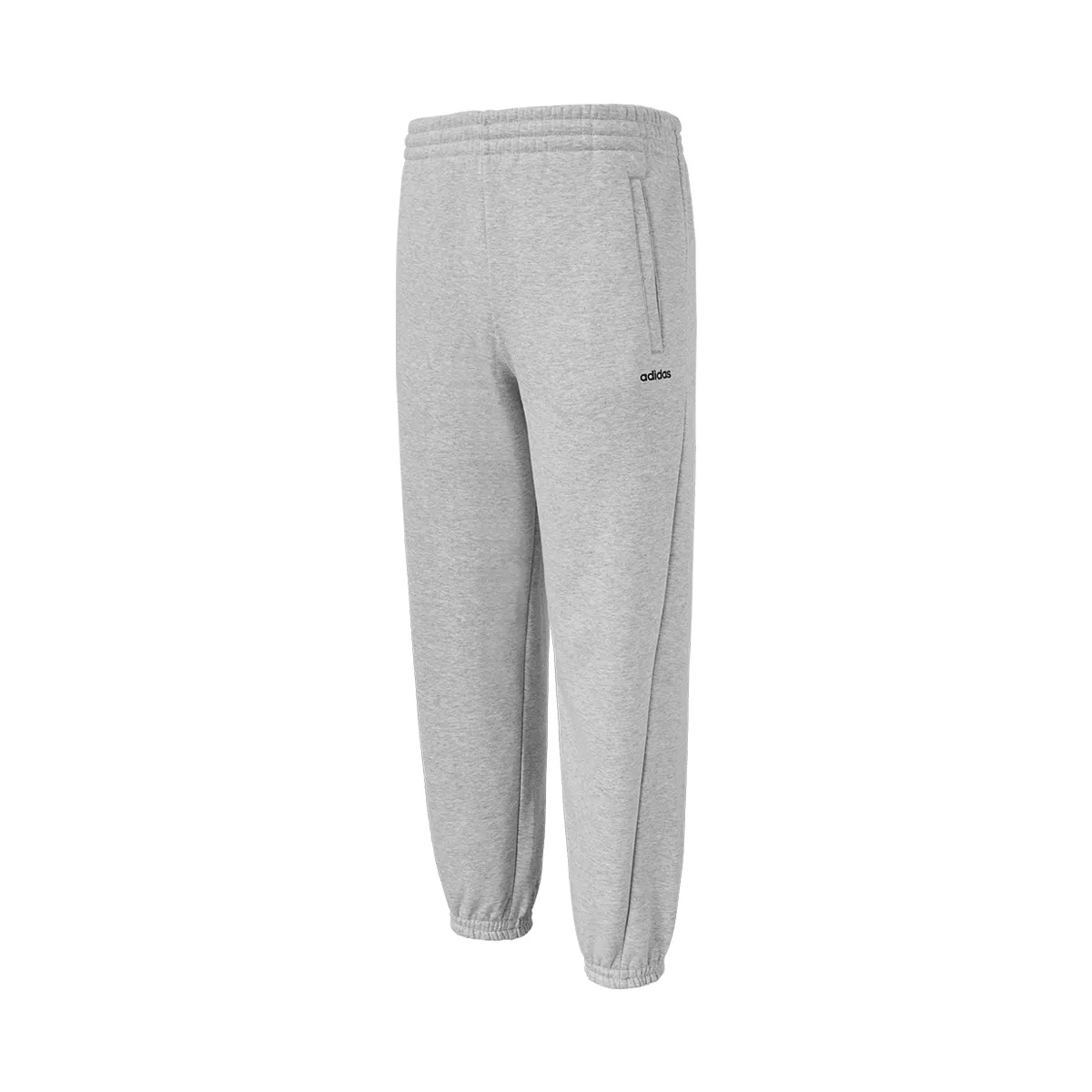 Adidas Solid Color Fleece Lined Elastic Cuff Knitted Sweatpants Men's Light Gray