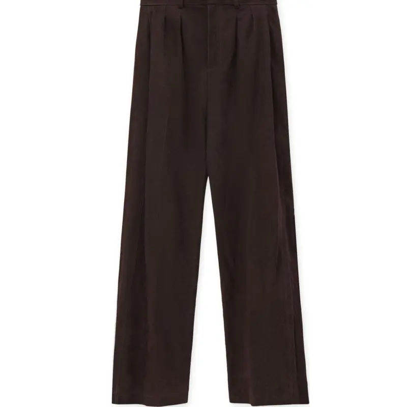LOEWE SS25 Leather Pants Men's Dark Brown