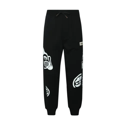 EVISU Casual Pants Men's Black Moderate Cuffed Pants