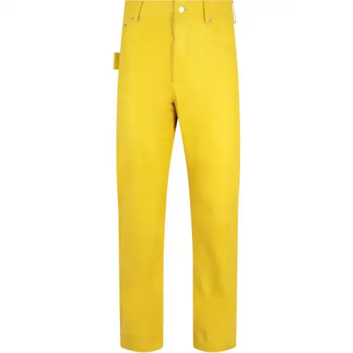 Bottega Veneta Leather Pants Men's Yellow